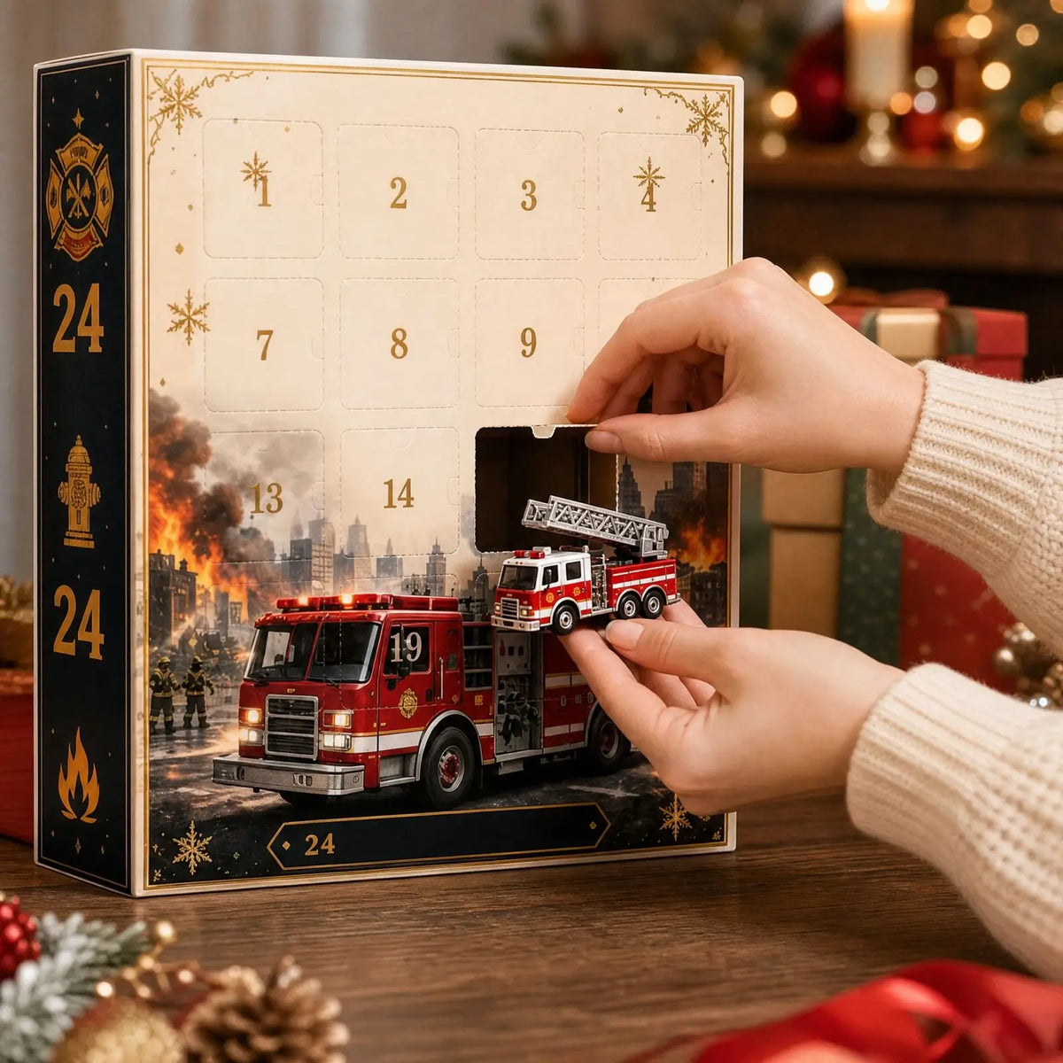 Adventní kalendář - hasičská auta