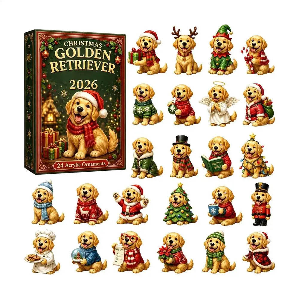 Adventní kalendář s ozdobami na stromeček - pejsek