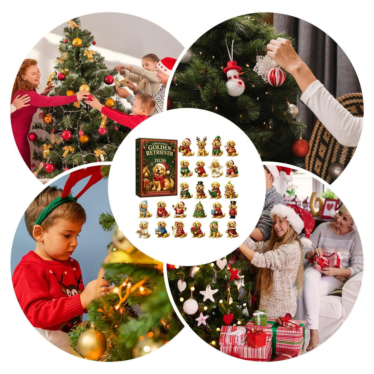 Adventní kalendář s ozdobami na stromeček - pejsek